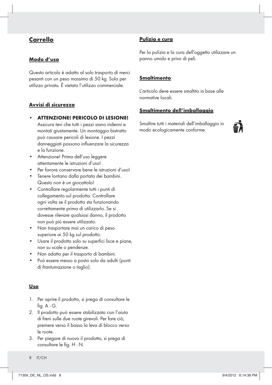 Carrello | Rocktrail Utility Wagon Z31220 User Manual | Page 8 / 10