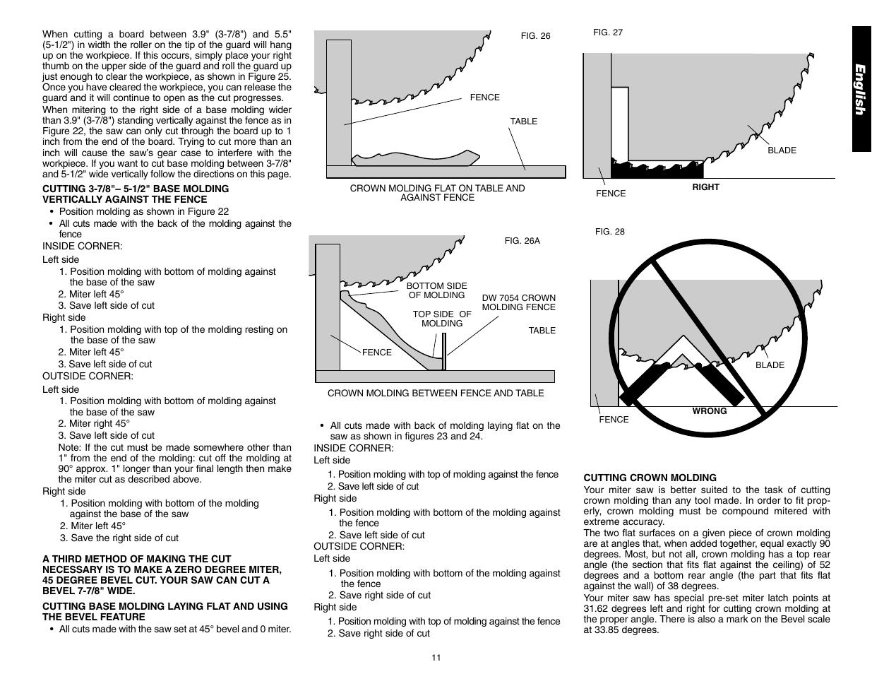 English | DeWalt 12" COMPOUND MITER SAW DW705 User Manual | Page 13 / 52