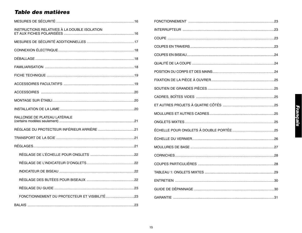 DeWalt 12" COMPOUND MITER SAW DW705 User Manual | Page 17 / 52