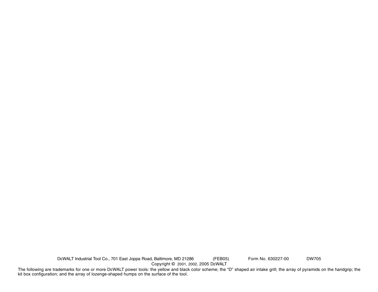DeWalt 12" COMPOUND MITER SAW DW705 User Manual | Page 52 / 52