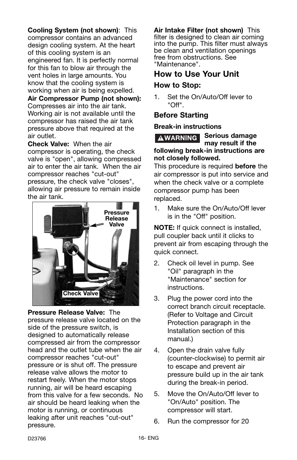 How to use your unit | DeWalt DeVILBISS User Manual | Page 16 / 92