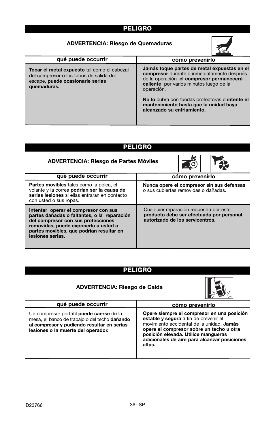 DeWalt DeVILBISS User Manual | Page 36 / 92