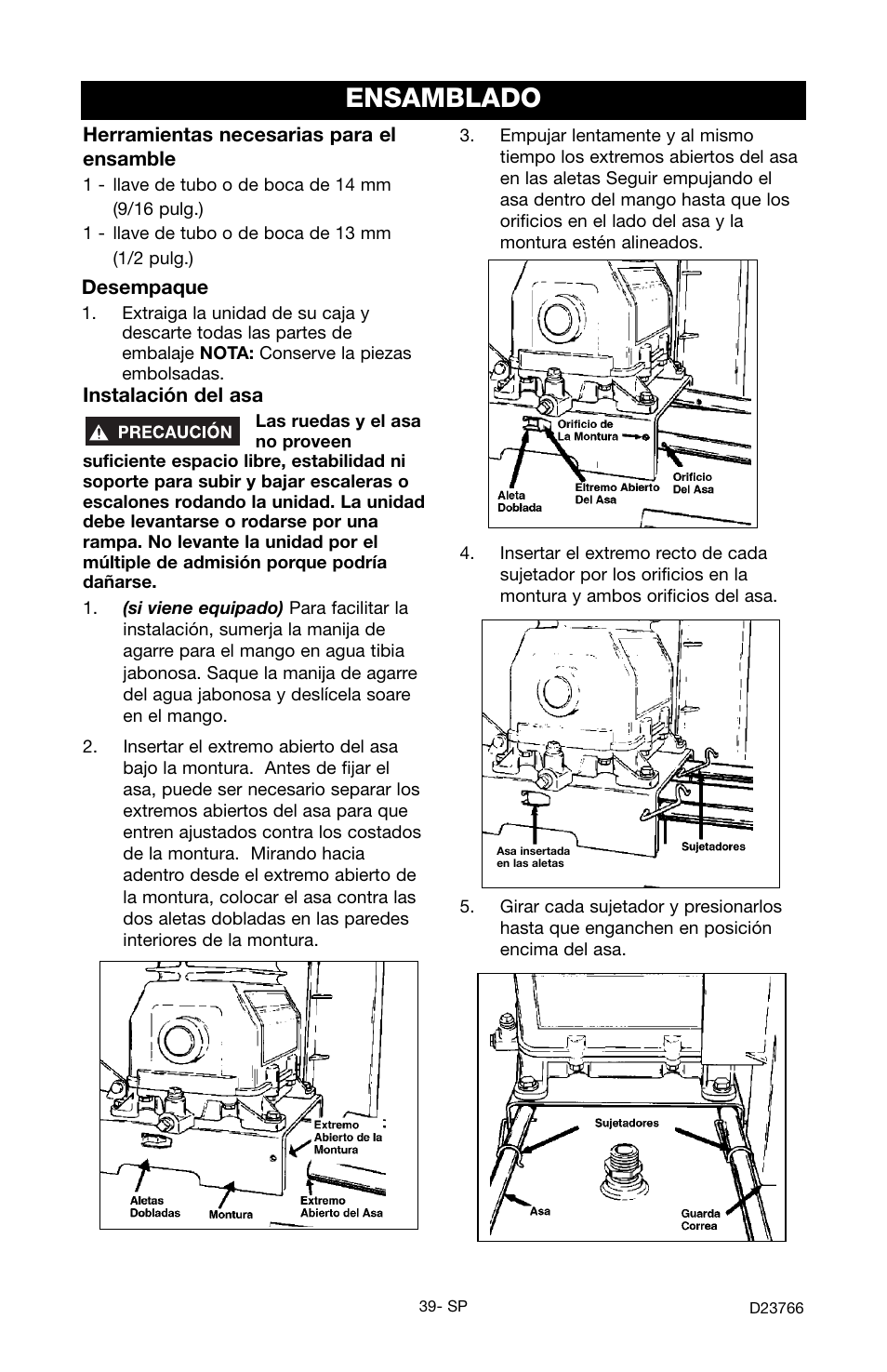 Ensamblado | DeWalt DeVILBISS User Manual | Page 39 / 92