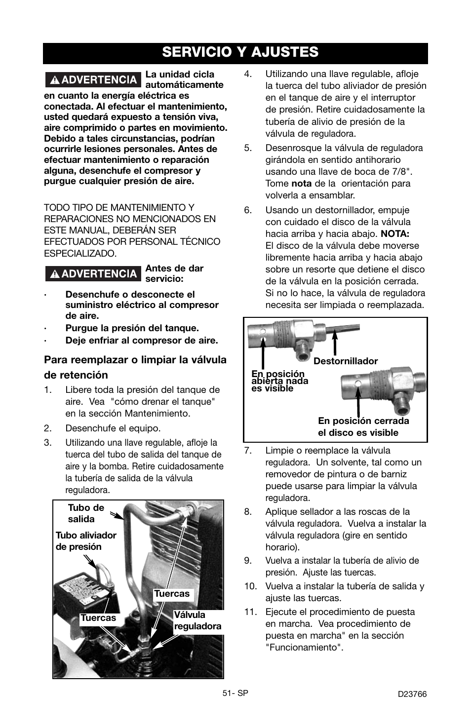 Servicio y ajustes | DeWalt DeVILBISS User Manual | Page 51 / 92