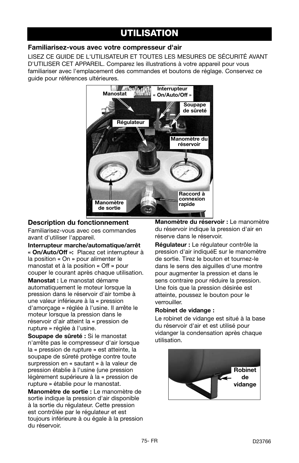 Utilisation | DeWalt DeVILBISS User Manual | Page 75 / 92