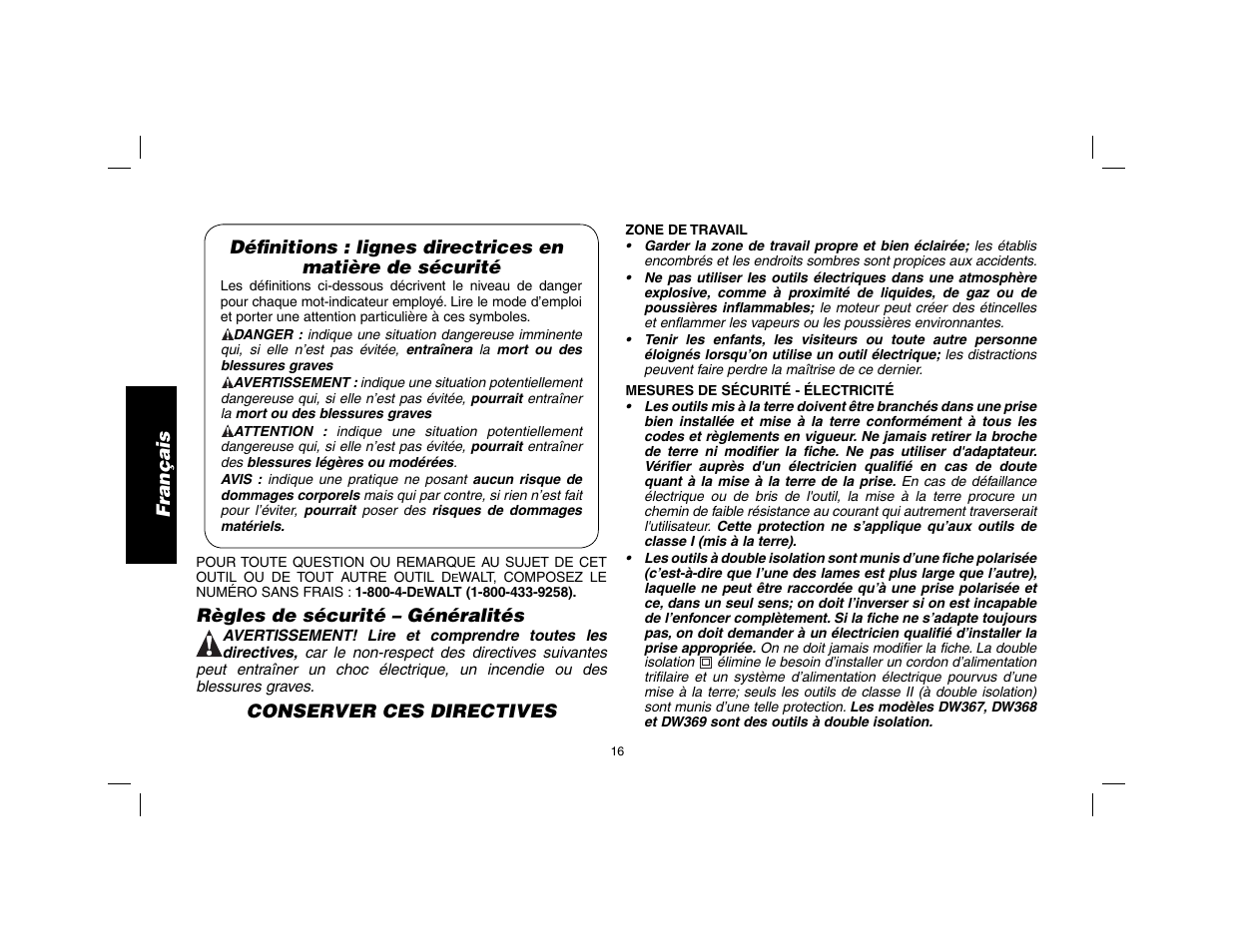 DeWalt DW369 User Manual | Page 18 / 56