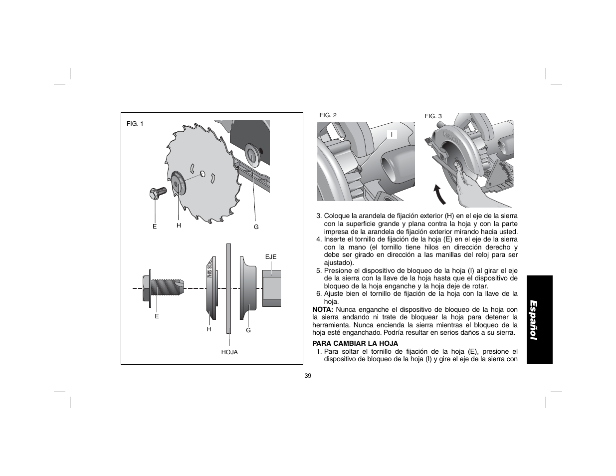 Español | DeWalt DW369 User Manual | Page 41 / 56