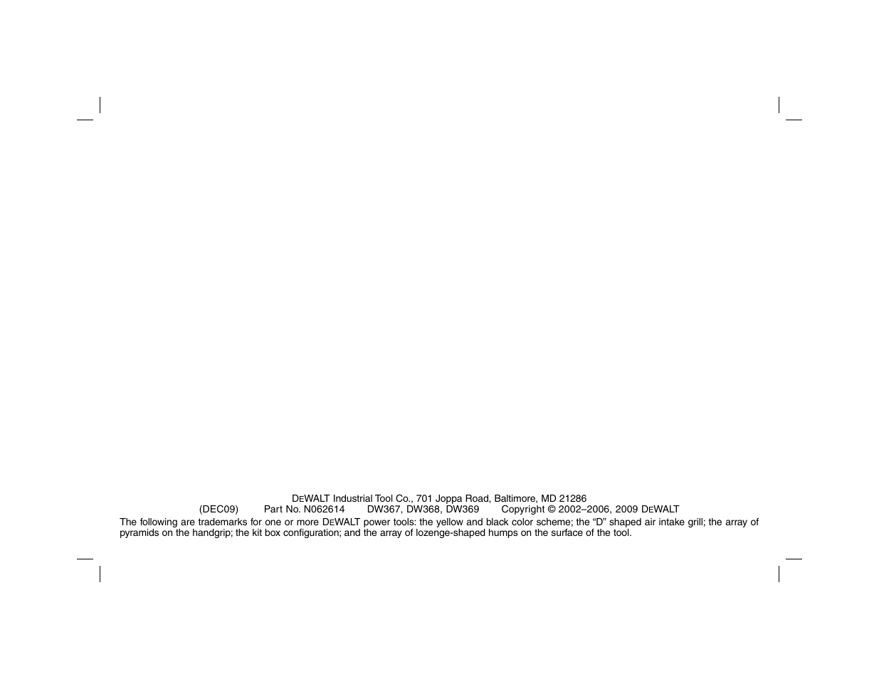 DeWalt DW369 User Manual | Page 56 / 56