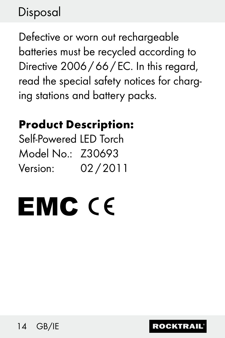 Rocktrail Z30693 User Manual | Page 14 / 47
