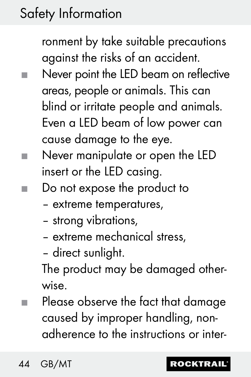 Rocktrail Z30693 User Manual | Page 44 / 50