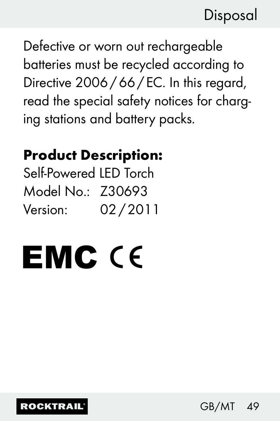 Rocktrail Z30693 User Manual | Page 49 / 50
