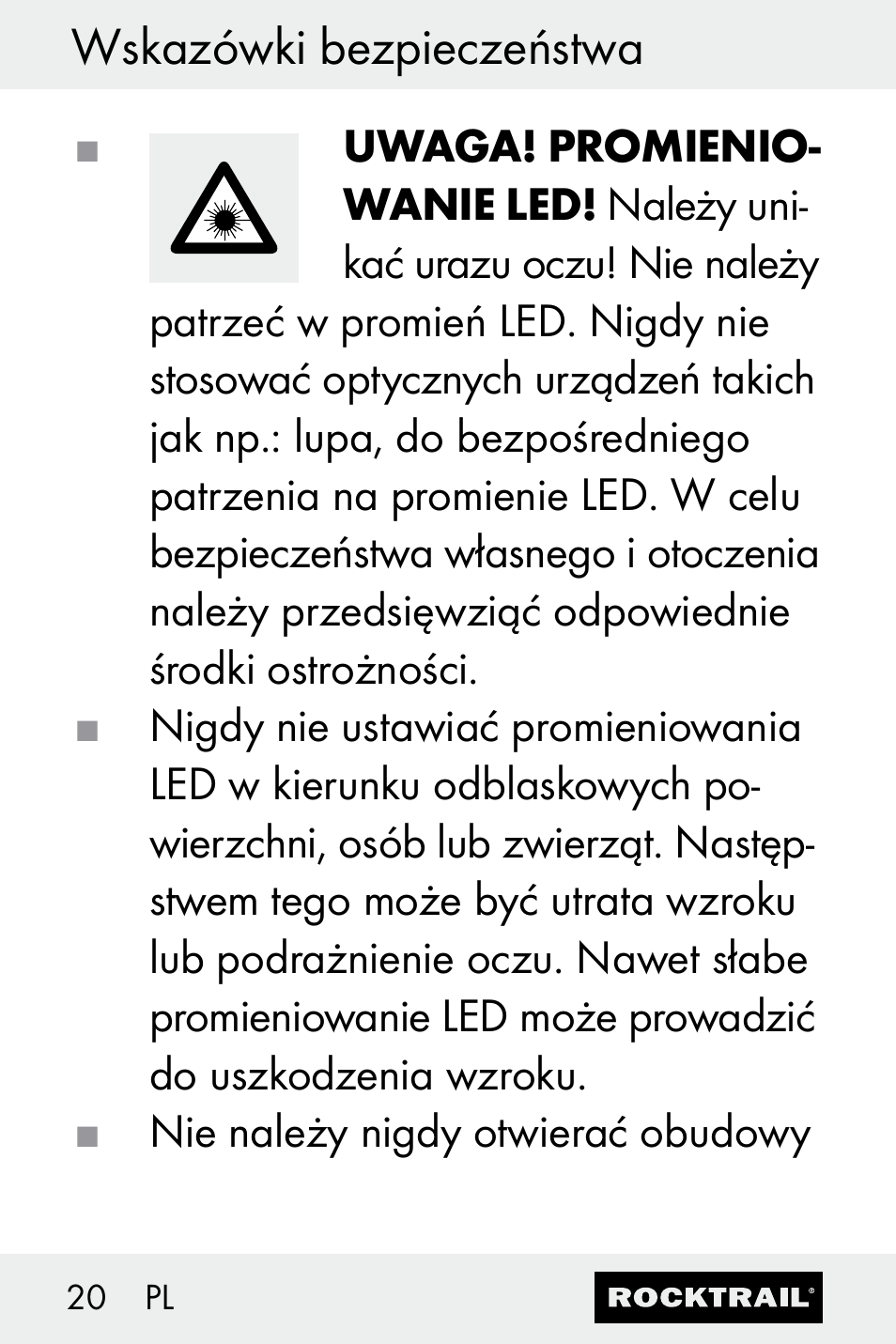 Rocktrail Z30693 User Manual | Page 20 / 71