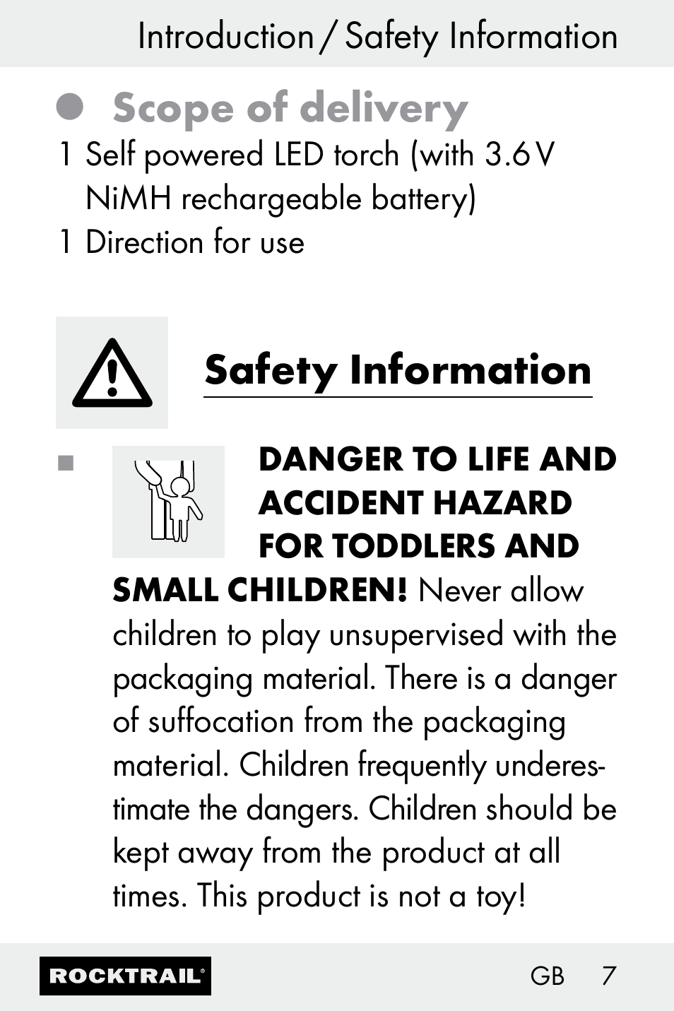 Scope of delivery, Safety information | Rocktrail Z30693 User Manual | Page 7 / 71