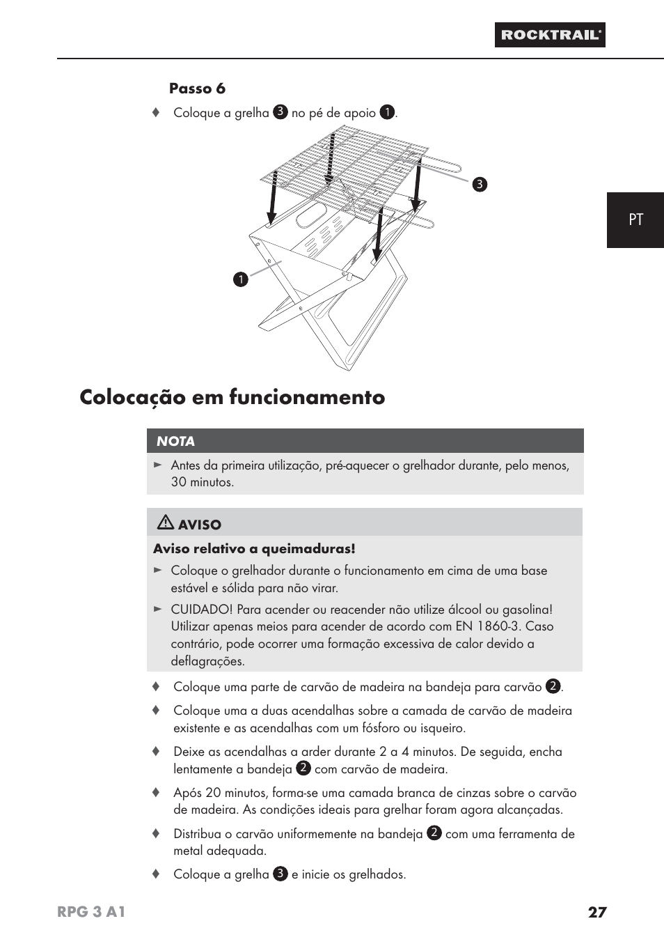 Colocação em funcionamento | Rocktrail RPG 3 A1 User Manual | Page 29 / 42