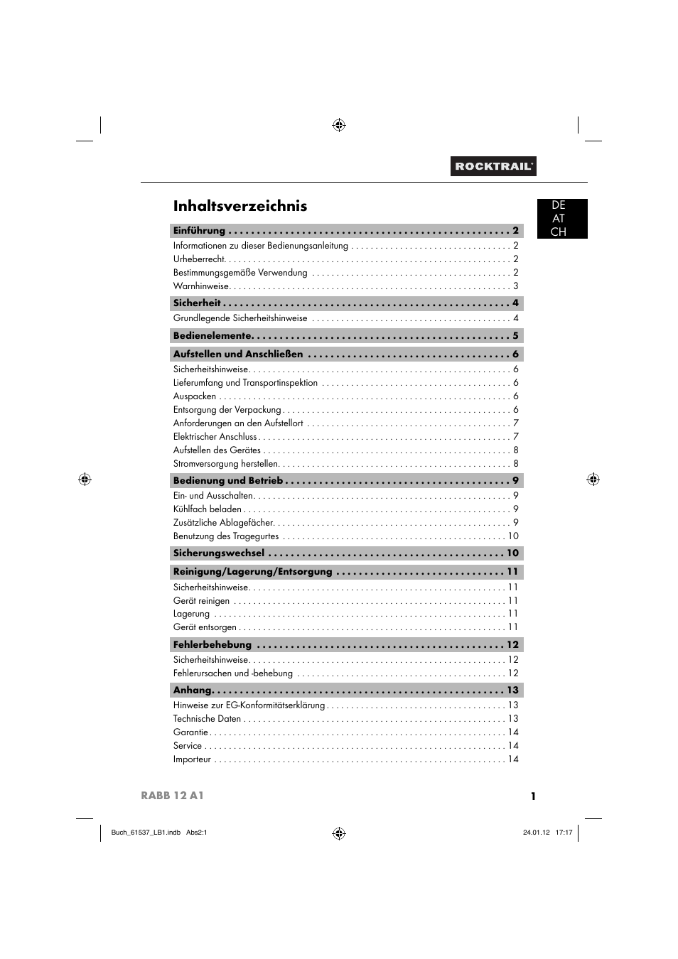 Rocktrail Car Cool Box RABB 12 A1 User Manual | Page 4 / 74