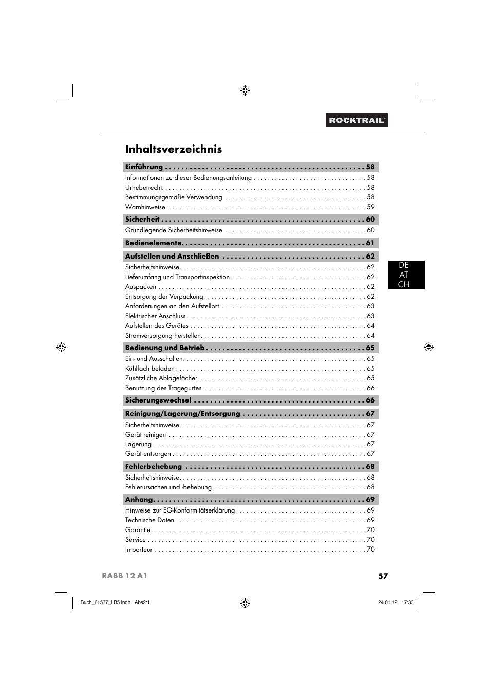 Rocktrail Car Cool Box RABB 12 A1 User Manual | Page 60 / 74