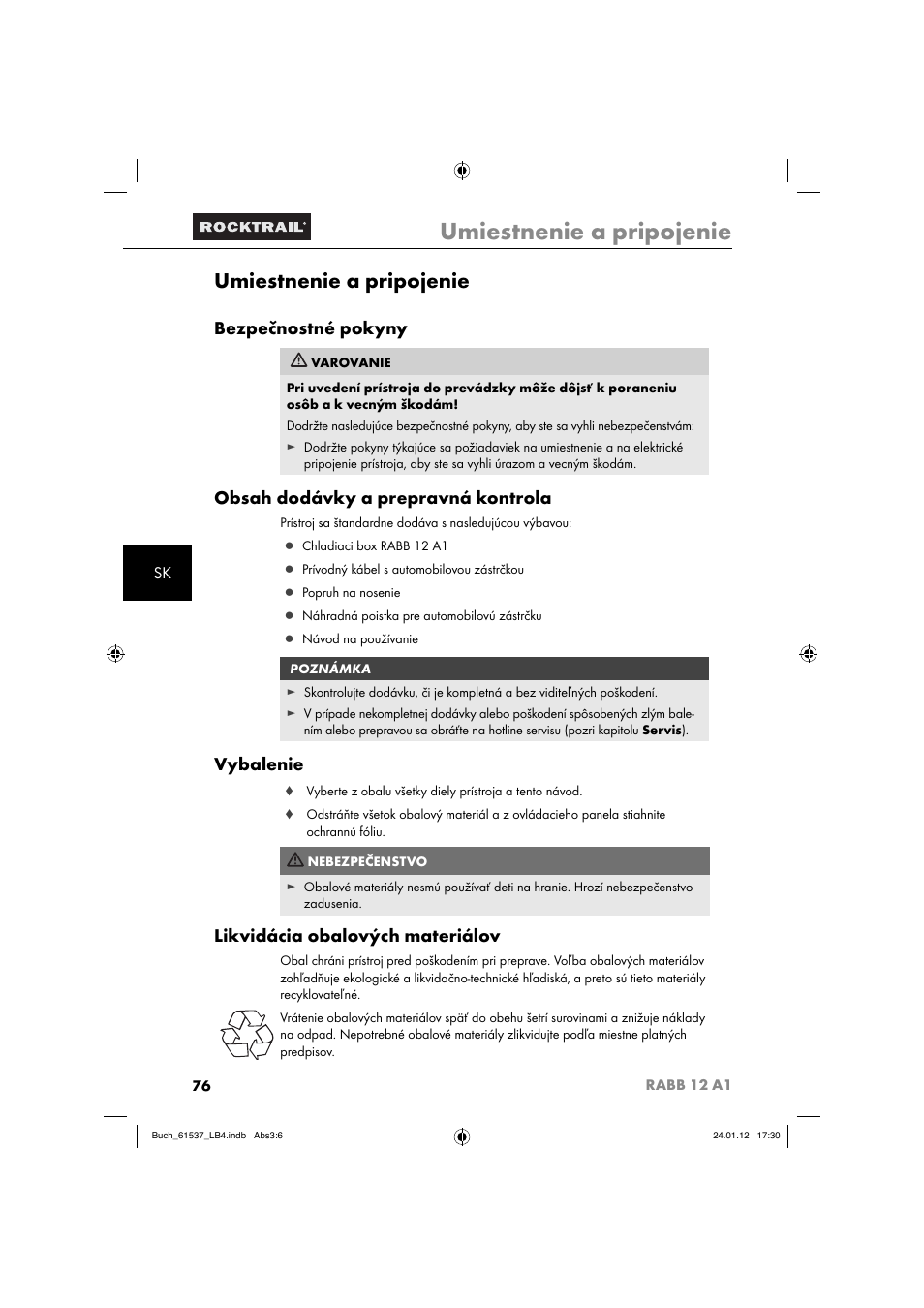 Rocktrail Car Cool Box RABB 12 A1 User Manual | Page 79 / 102