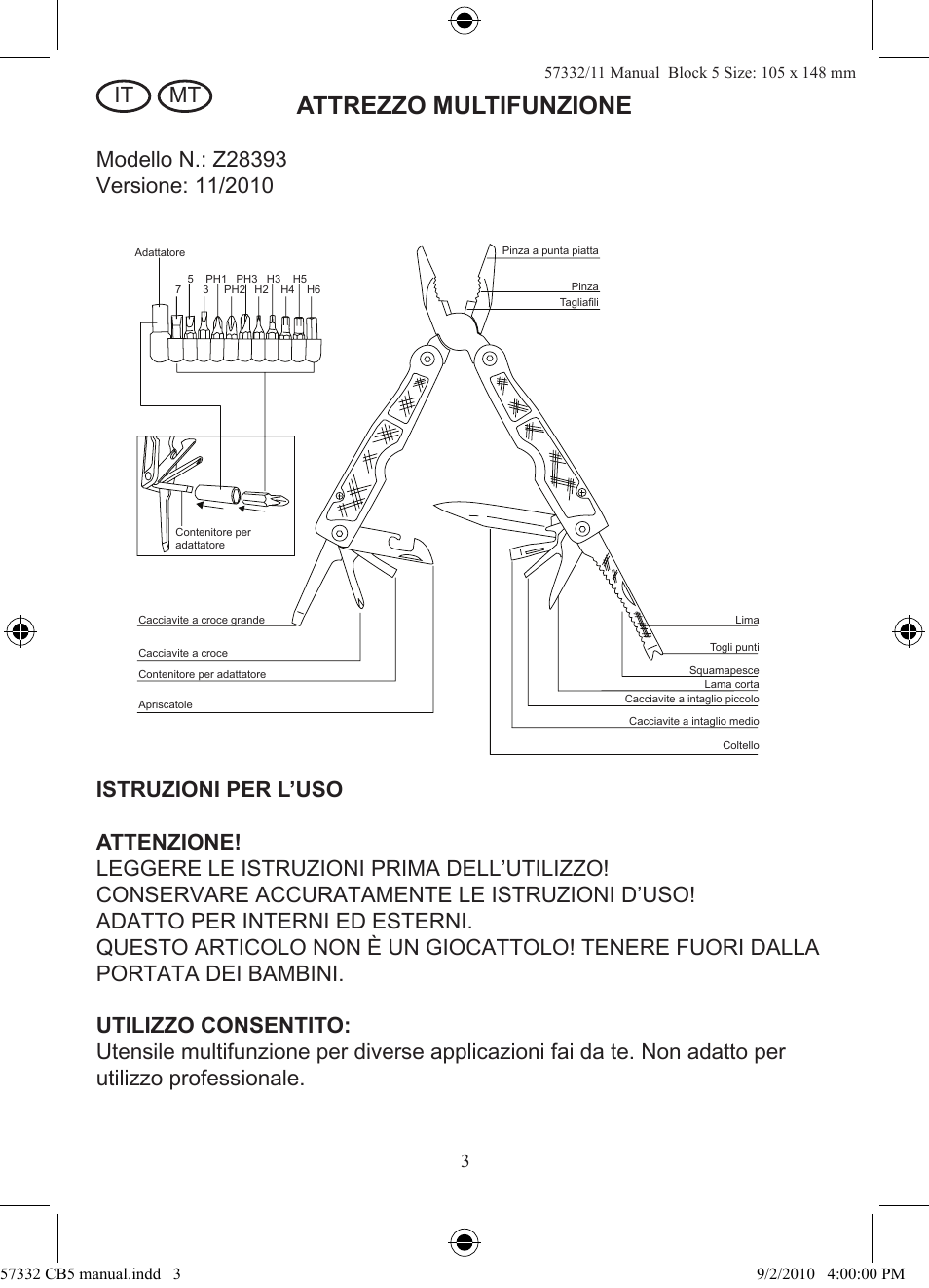 Attrezzo multifunzione | Rocktrail Z28393 User Manual | Page 4 / 12
