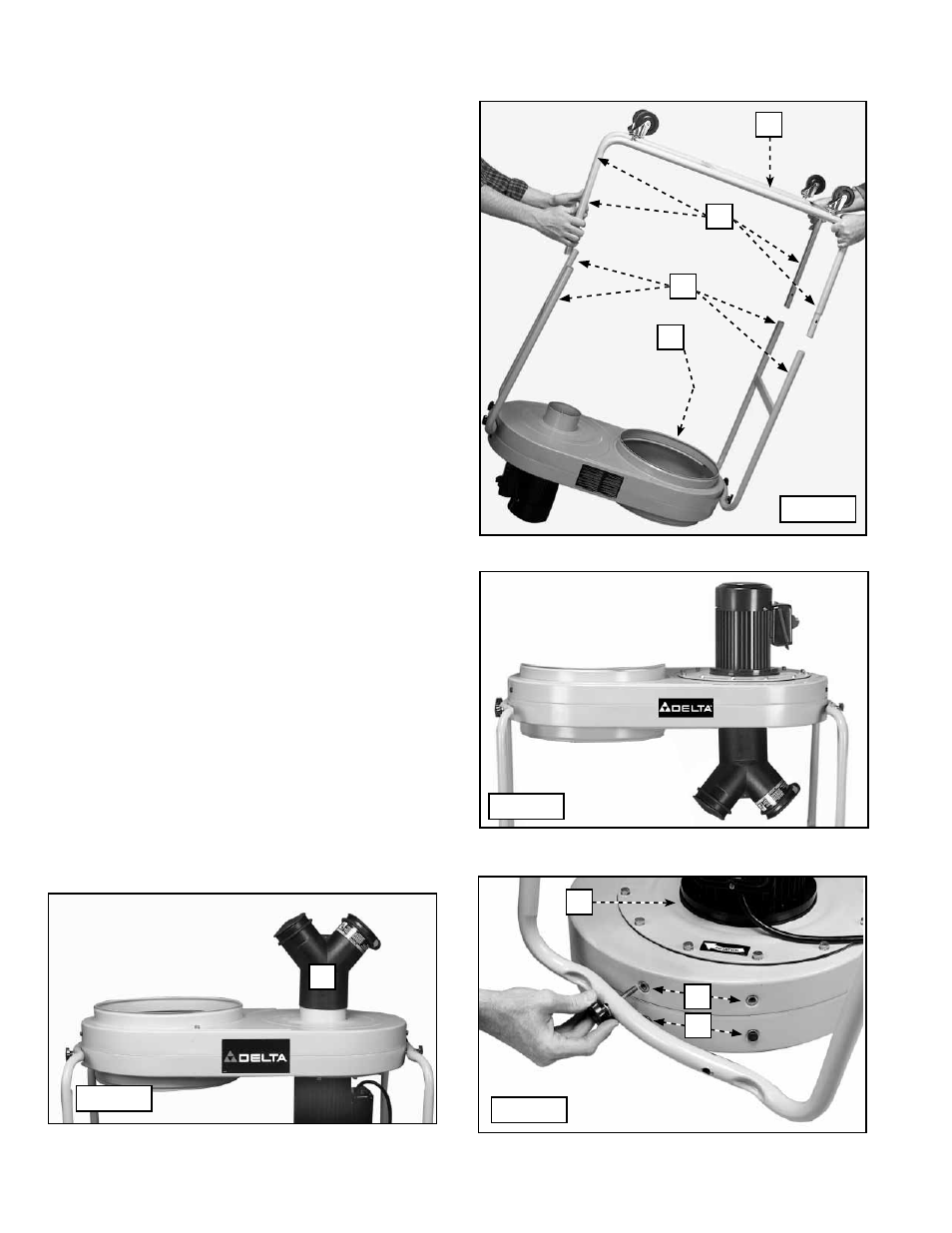 Assemblage du socle au module moteur-souffleur, Assemblage alternatif | Delta 50-760 User Manual | Page 22 / 40