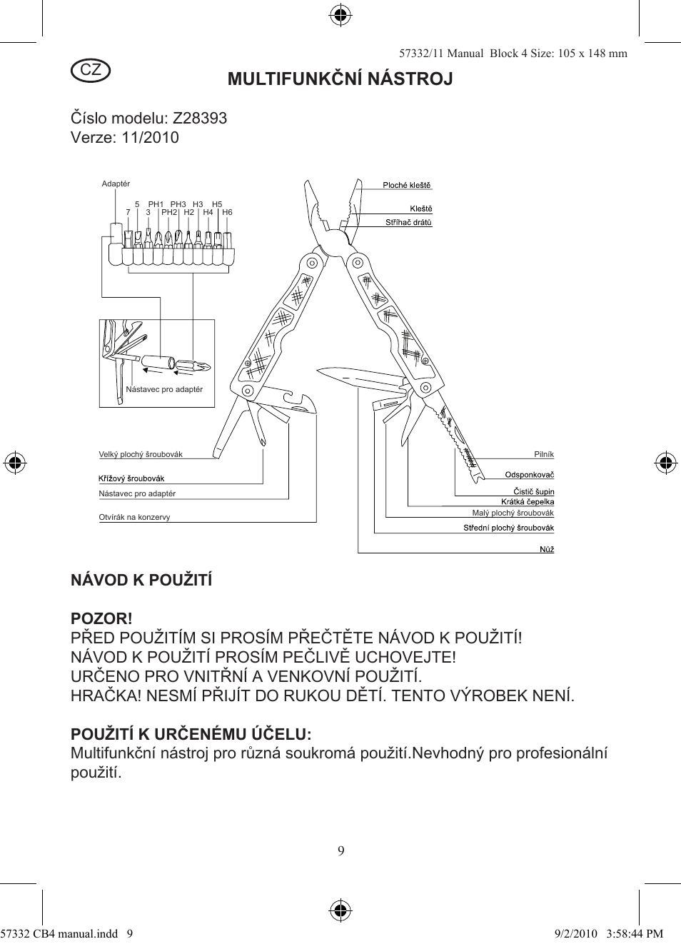 Multifunkční nástroj | Rocktrail Z28393 User Manual | Page 10 / 16