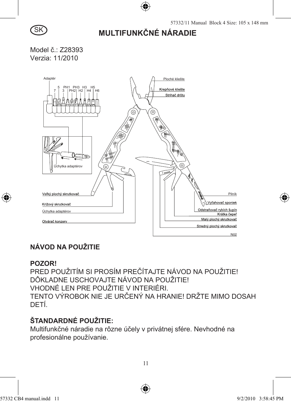 Multifunkčné náradie | Rocktrail Z28393 User Manual | Page 12 / 16