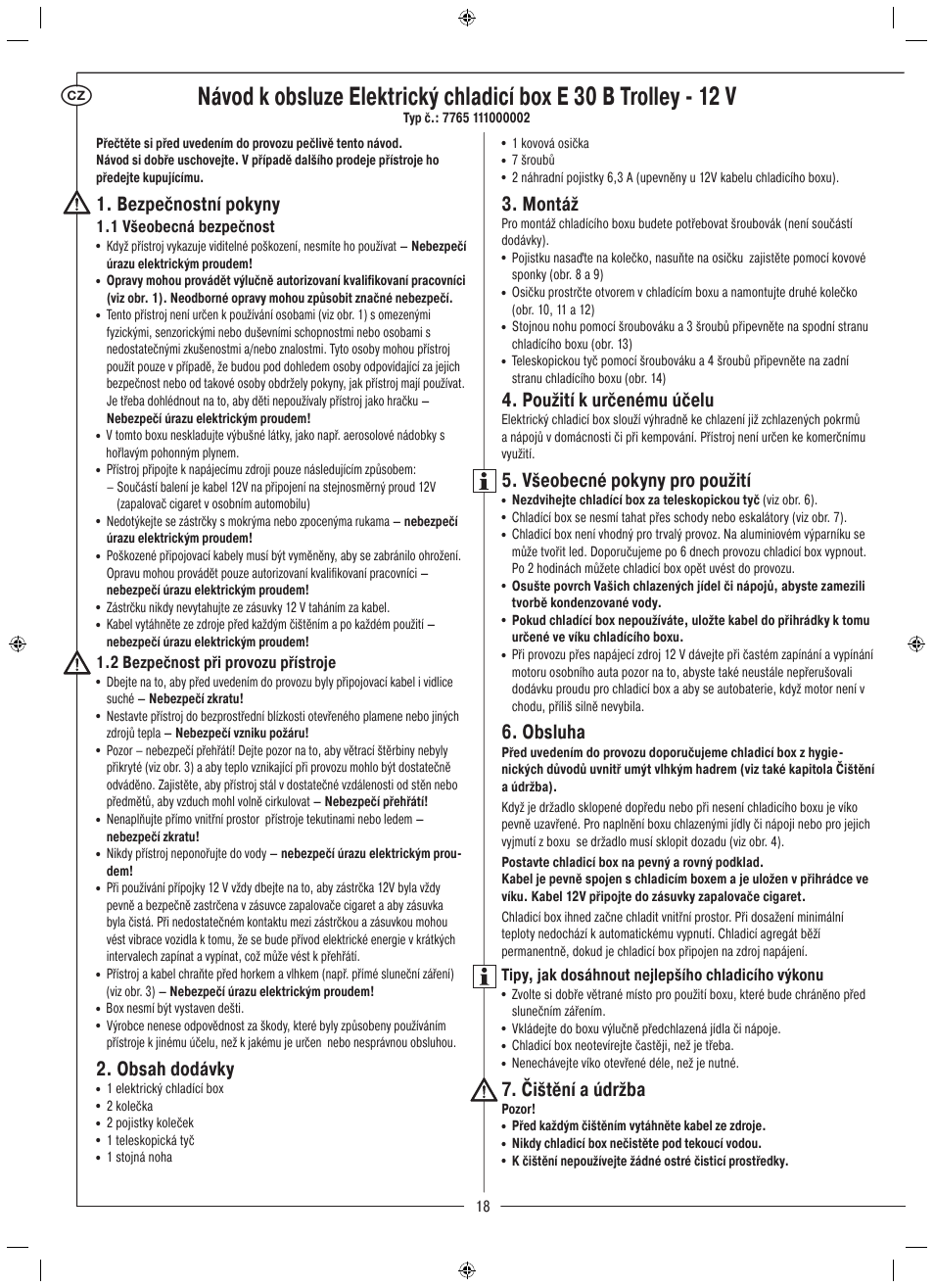 Rocktrail Electric Cool Box  E 30 B Trolley - 12 V User Manual | Page 19 / 26