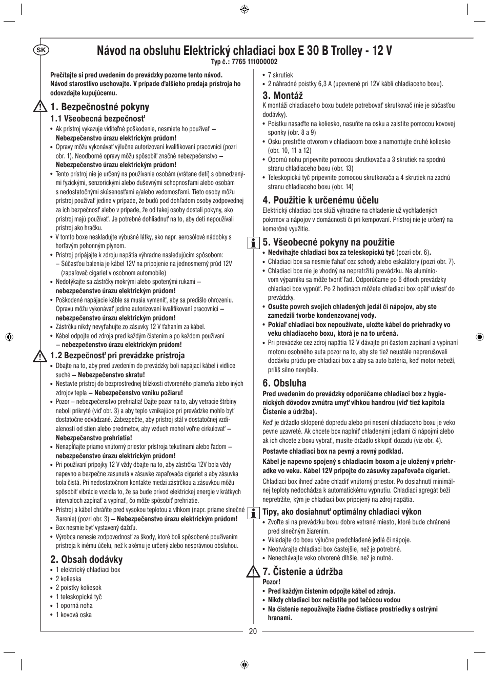 Rocktrail Electric Cool Box  E 30 B Trolley - 12 V User Manual | Page 21 / 26