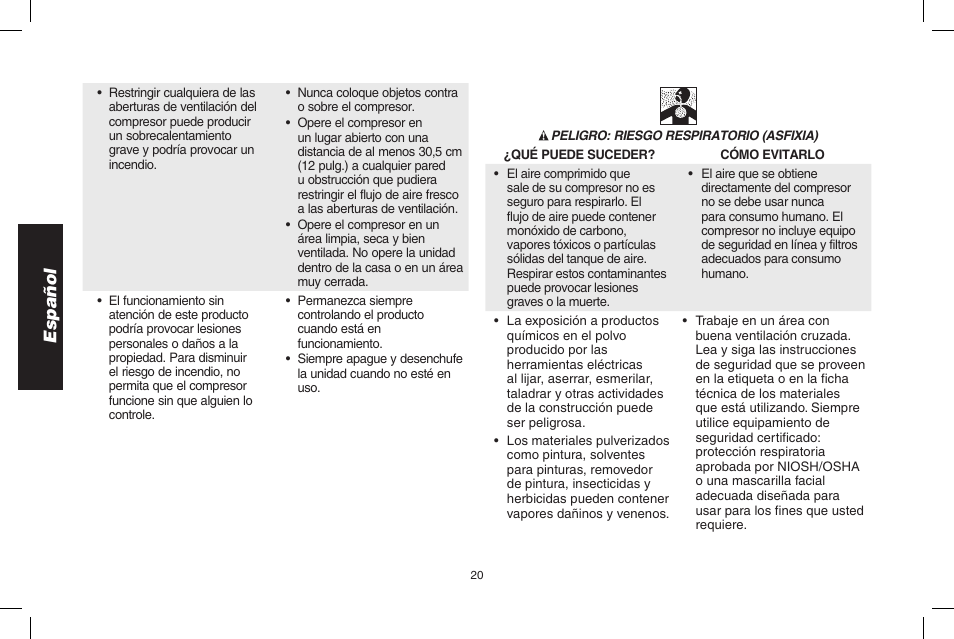 Español | DeWalt D2002M User Manual | Page 20 / 56