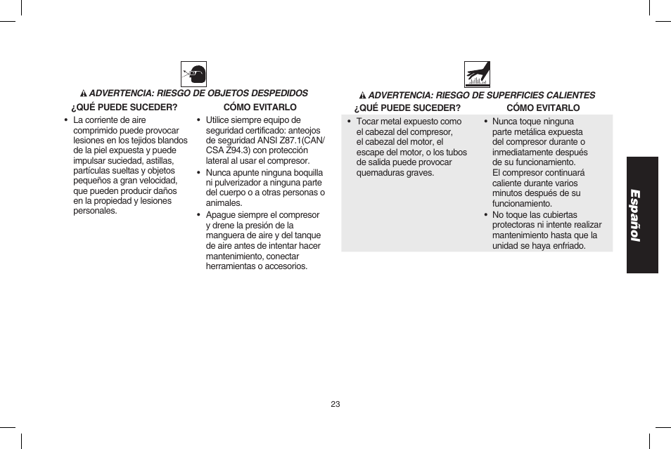 Español | DeWalt D2002M User Manual | Page 23 / 56