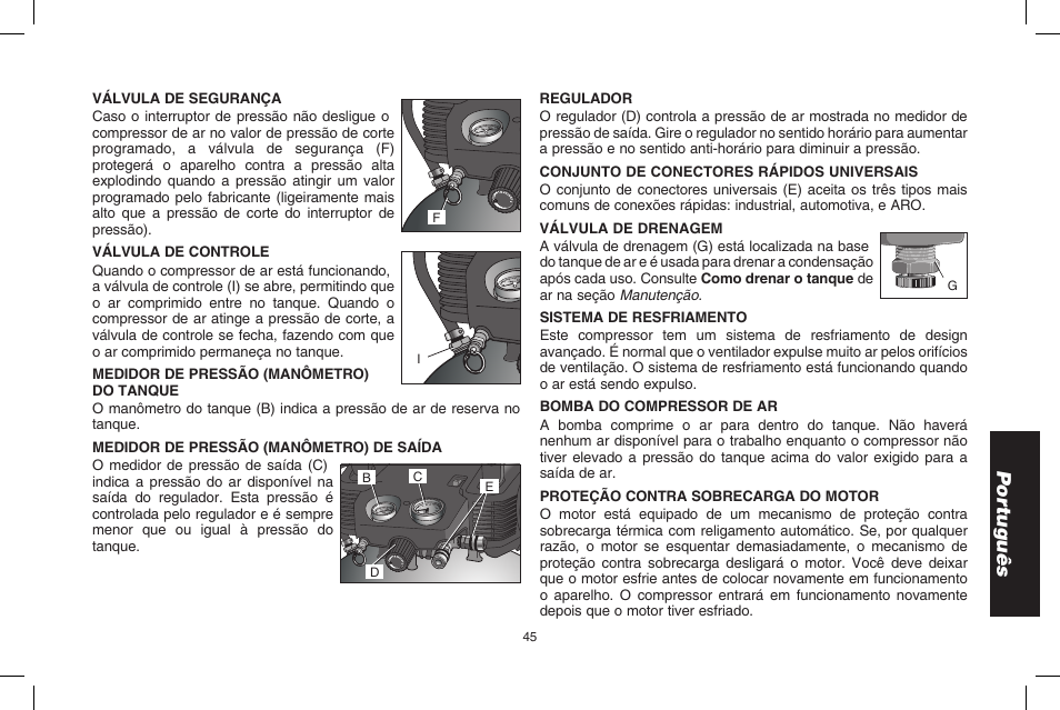 Por tuguês | DeWalt D2002M User Manual | Page 45 / 56