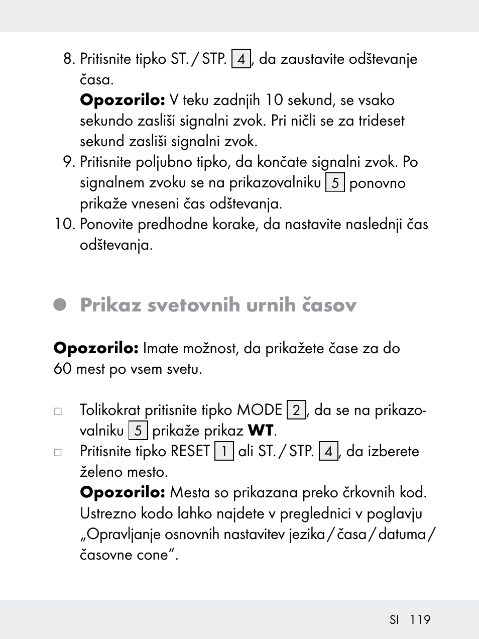 Prikaz svetovnih urnih časov | Rocktrail Z29592 User Manual | Page 119 / 256