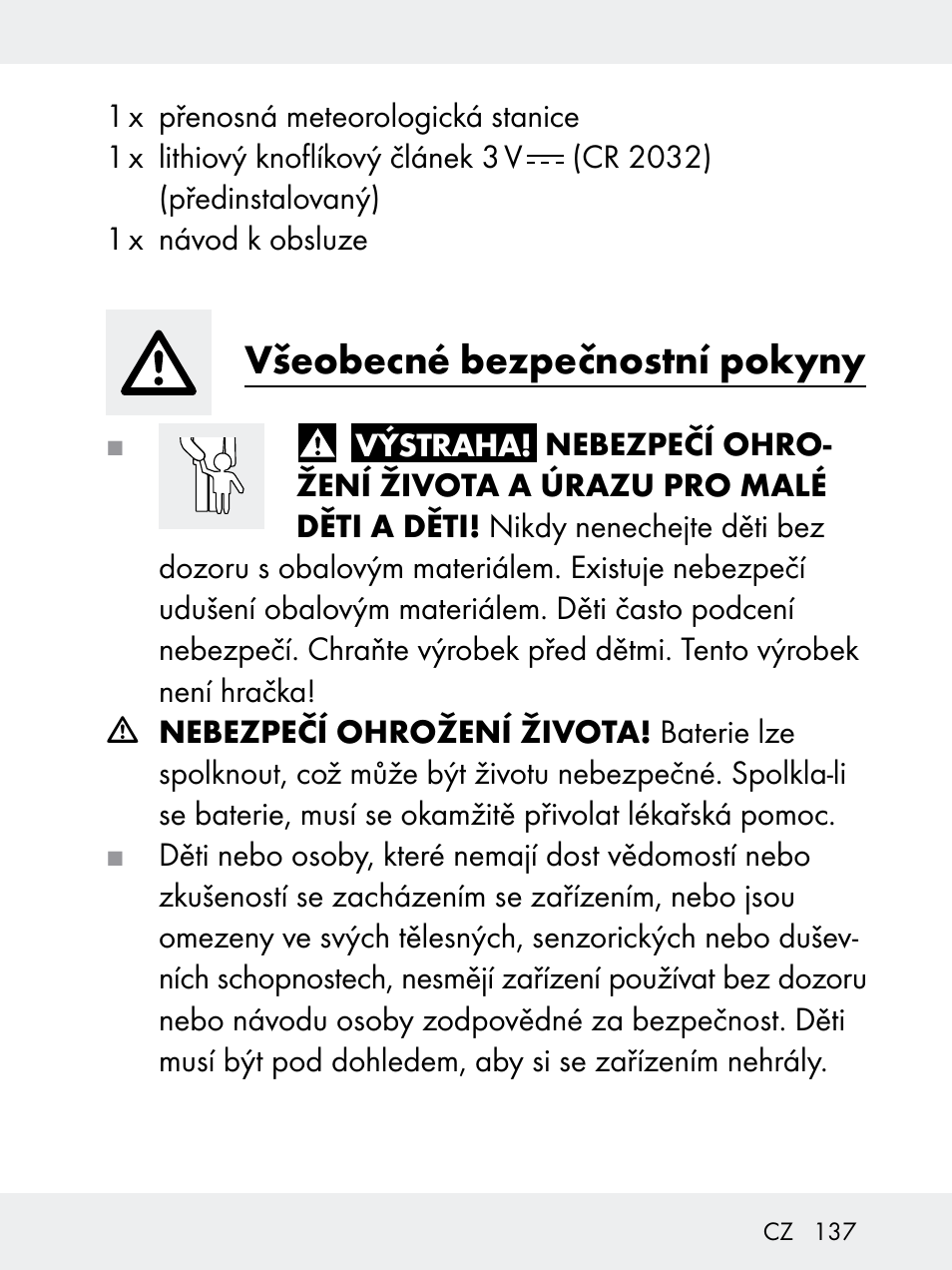 Všeobecné bezpečnostní pokyny | Rocktrail Z29592 User Manual | Page 137 / 256