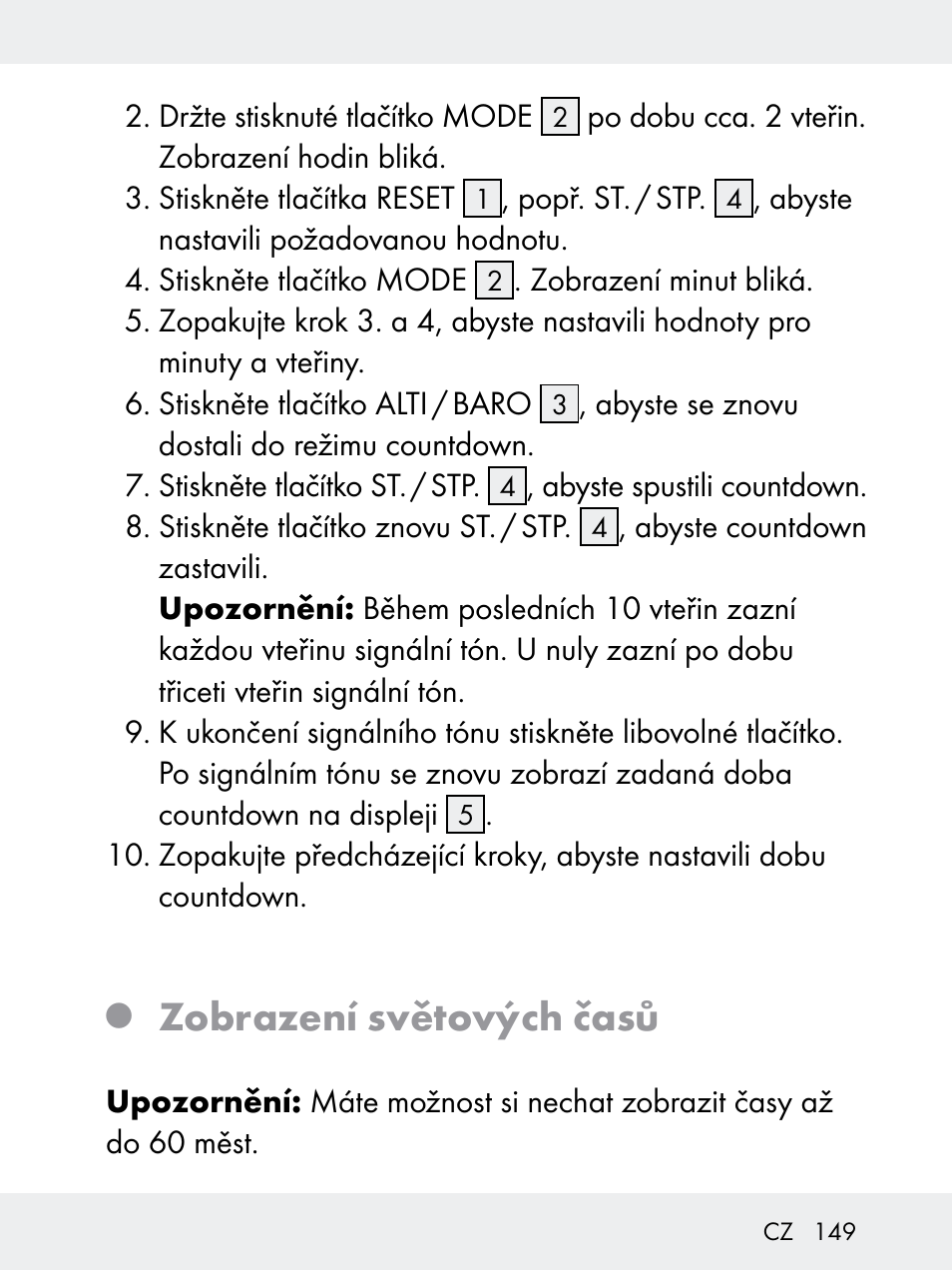 Zobrazení světových časů | Rocktrail Z29592 User Manual | Page 149 / 256