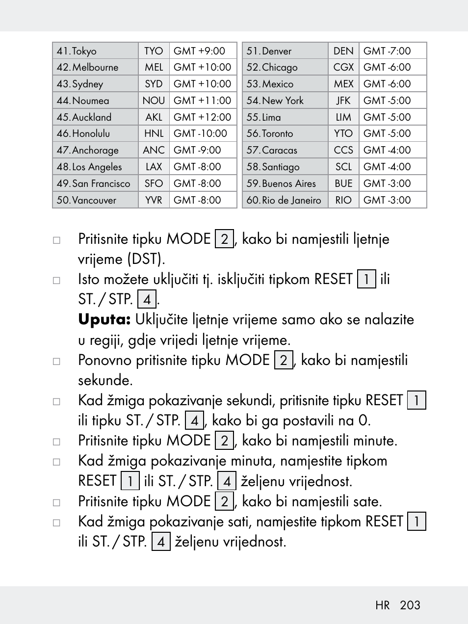 Jpritisnite tipku mode, Ili st. / stp, Ili tipku st. / stp | Kako bi ga postavili na 0. j pritisnite tipku mode, Željenu vrijednost. j pritisnite tipku mode, Željenu vrijednost | Rocktrail Z29592 User Manual | Page 203 / 256