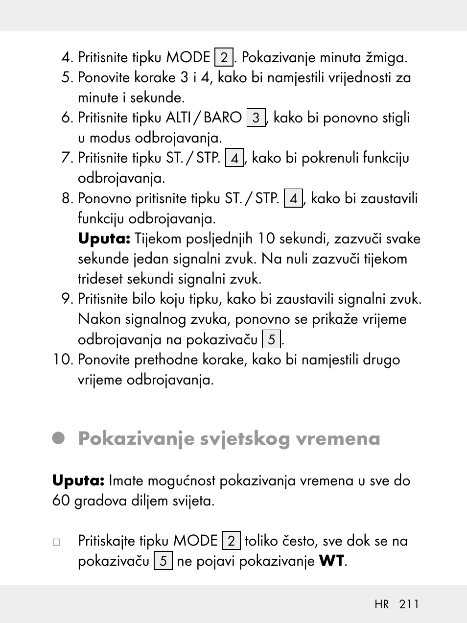 Pokazivanje svjetskog vremena | Rocktrail Z29592 User Manual | Page 211 / 256