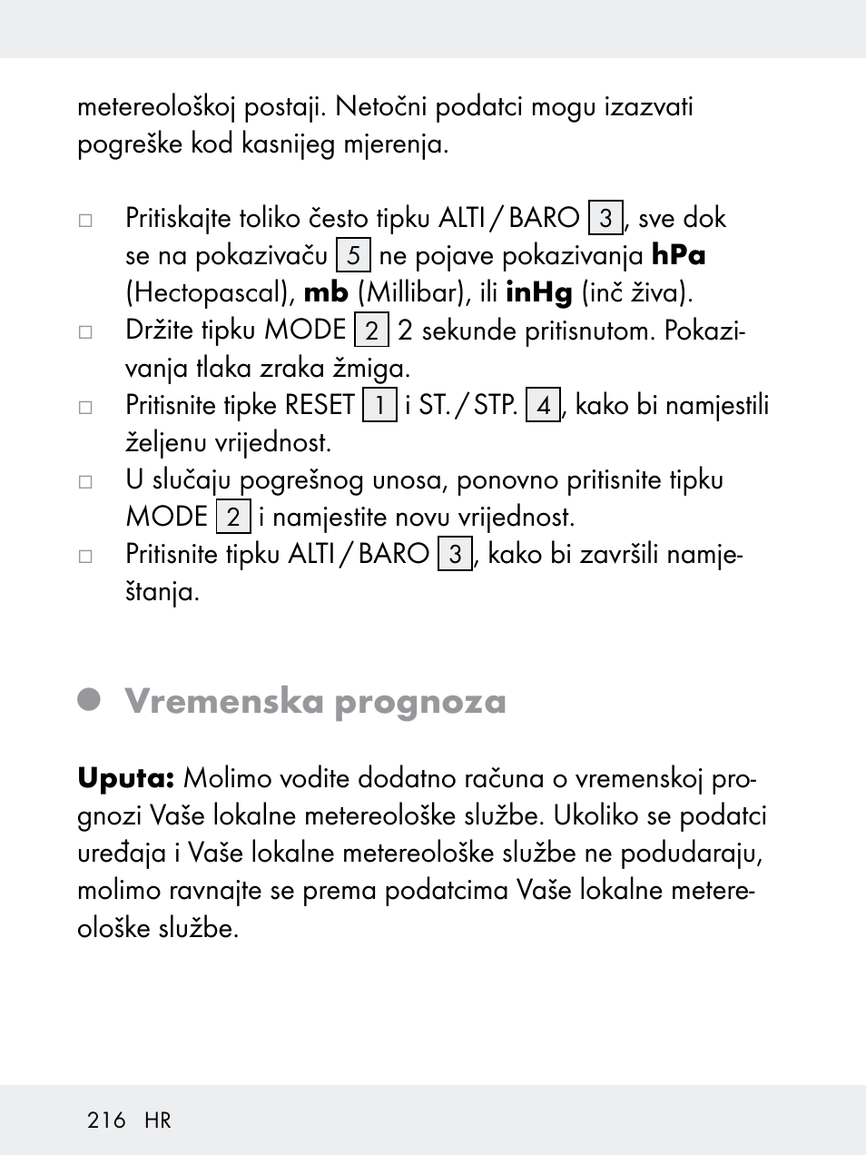 Vremenska prognoza | Rocktrail Z29592 User Manual | Page 216 / 256