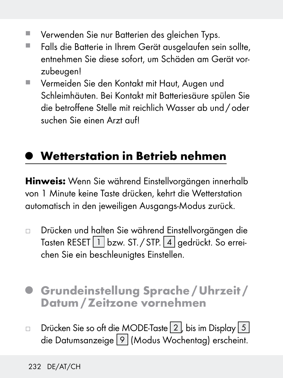 Wetterstation in betrieb nehmen | Rocktrail Z29592 User Manual | Page 232 / 256