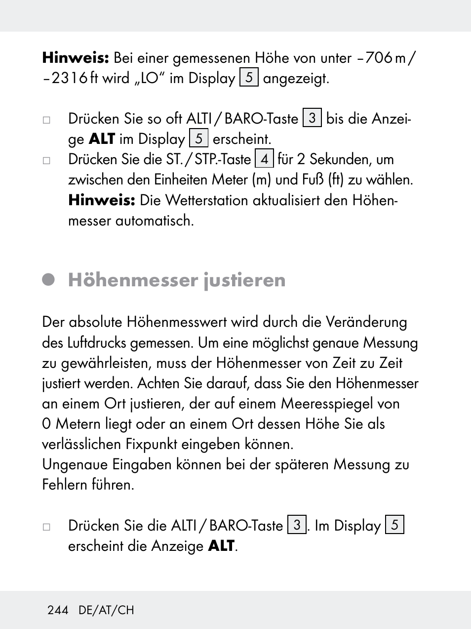 Höhenmesser justieren | Rocktrail Z29592 User Manual | Page 244 / 256