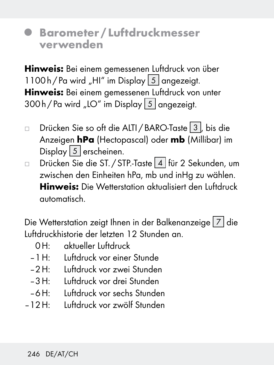 Barometer / luftdruckmesser verwenden | Rocktrail Z29592 User Manual | Page 246 / 256