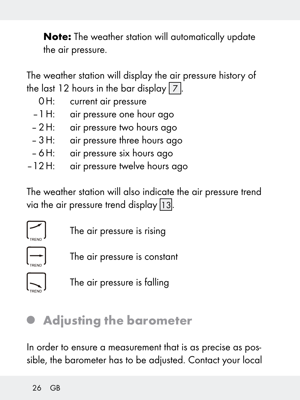 Adjusting the barometer | Rocktrail Z29592 User Manual | Page 26 / 256
