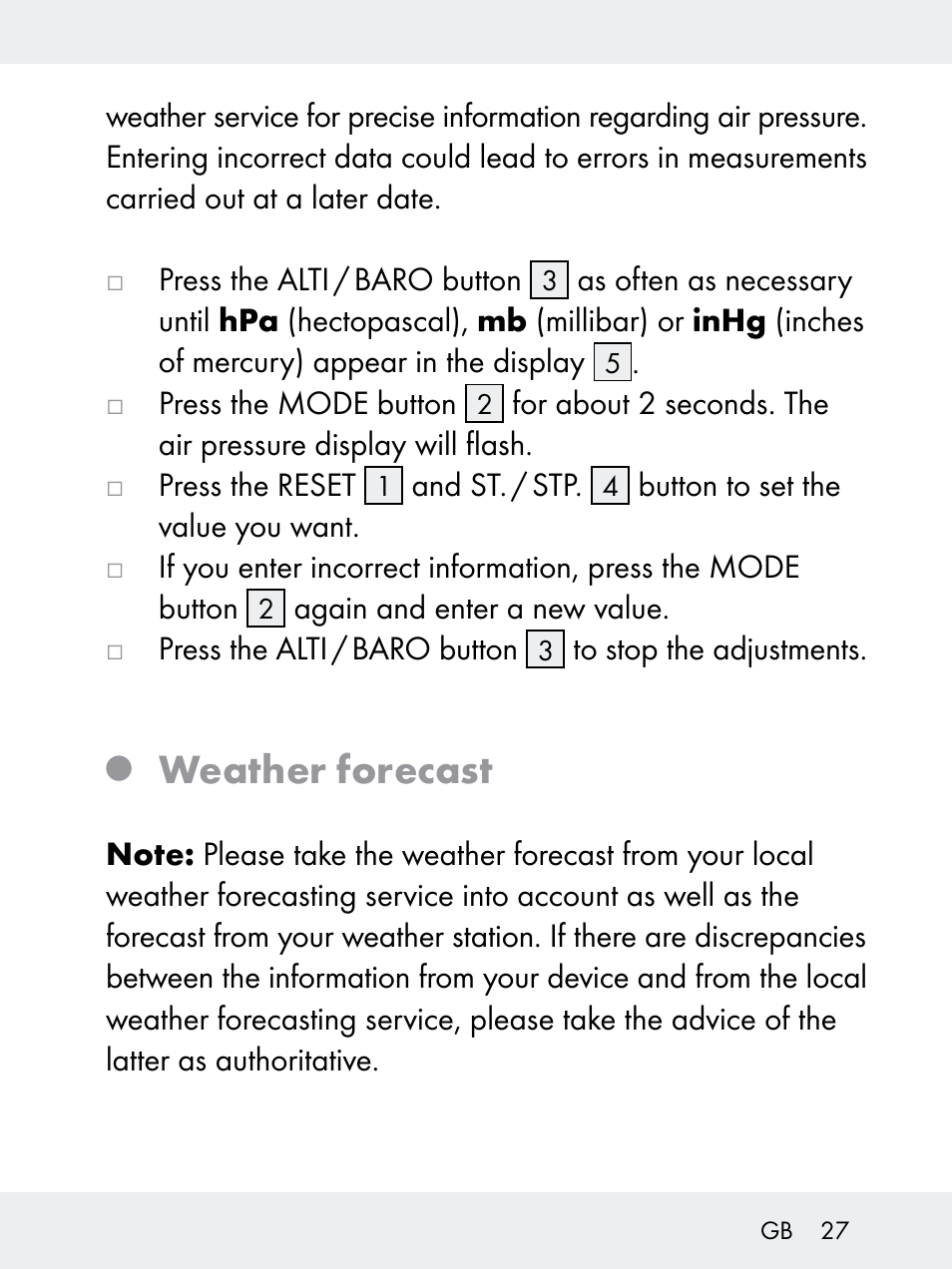 Weather forecast | Rocktrail Z29592 User Manual | Page 27 / 256