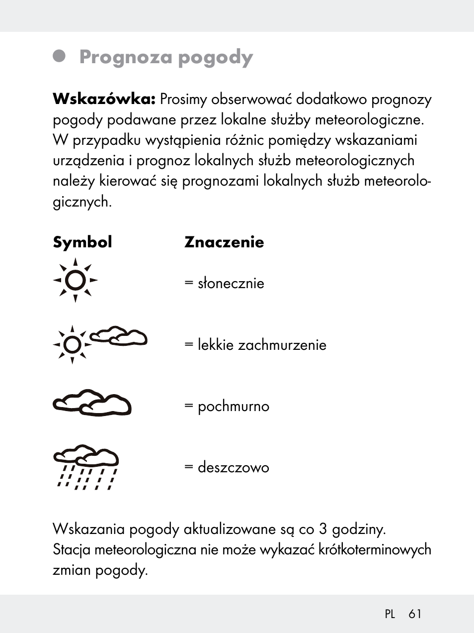 Prognoza pogody | Rocktrail Z29592 User Manual | Page 61 / 256