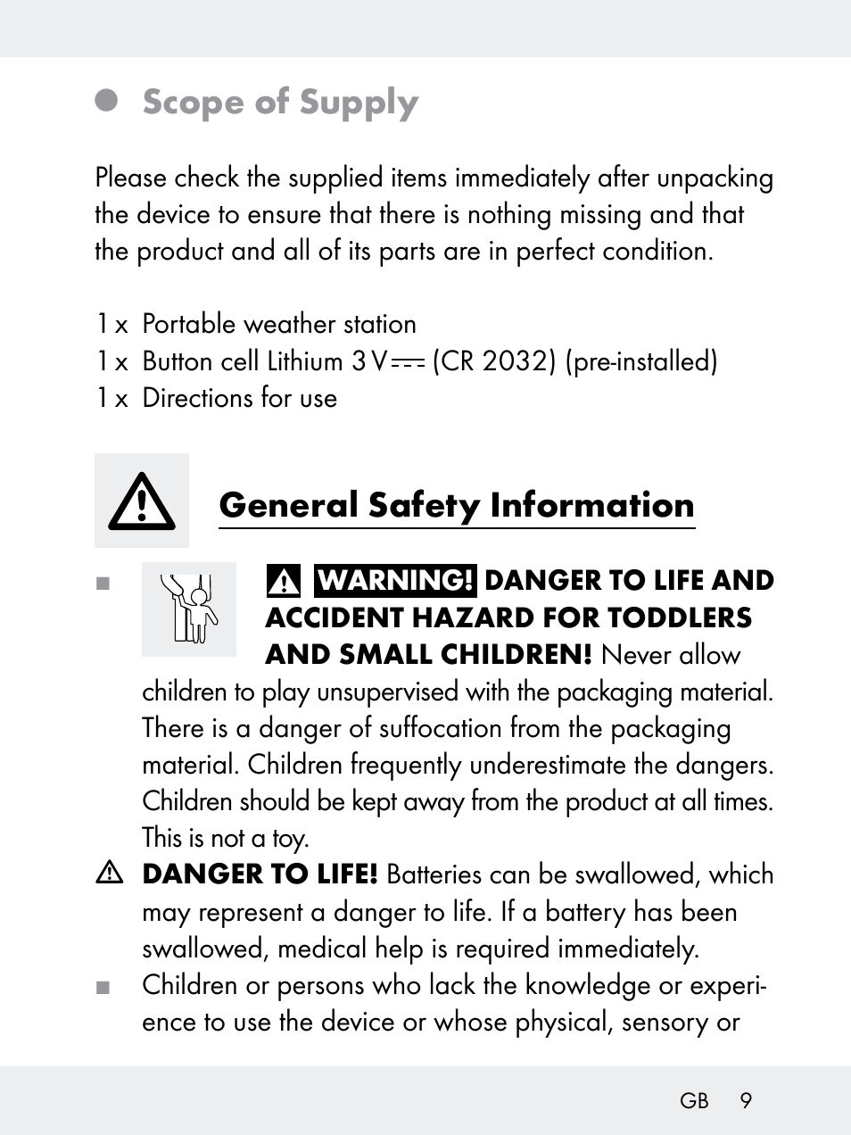 Scope of supply, General safety information | Rocktrail Z29592 User Manual | Page 9 / 256