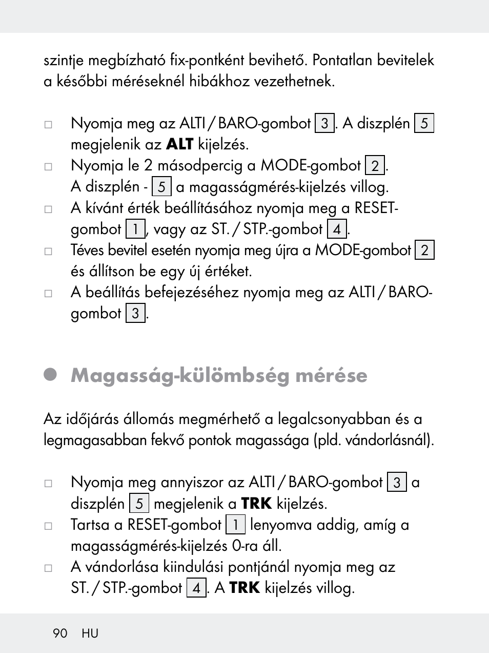 Magasság-külömbség mérése | Rocktrail Z29592 User Manual | Page 90 / 256