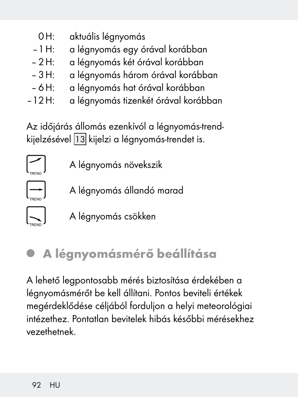 A légnyomásmérő beállítása | Rocktrail Z29592 User Manual | Page 92 / 256