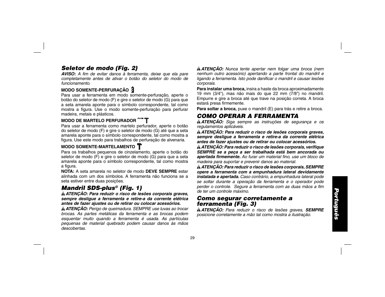 DeWalt SDS Plus D25013 User Manual | Page 31 / 36