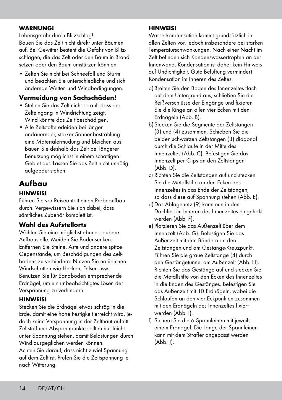 Aufbau | Rocktrail Double-Roof Tent User Manual | Page 14 / 16