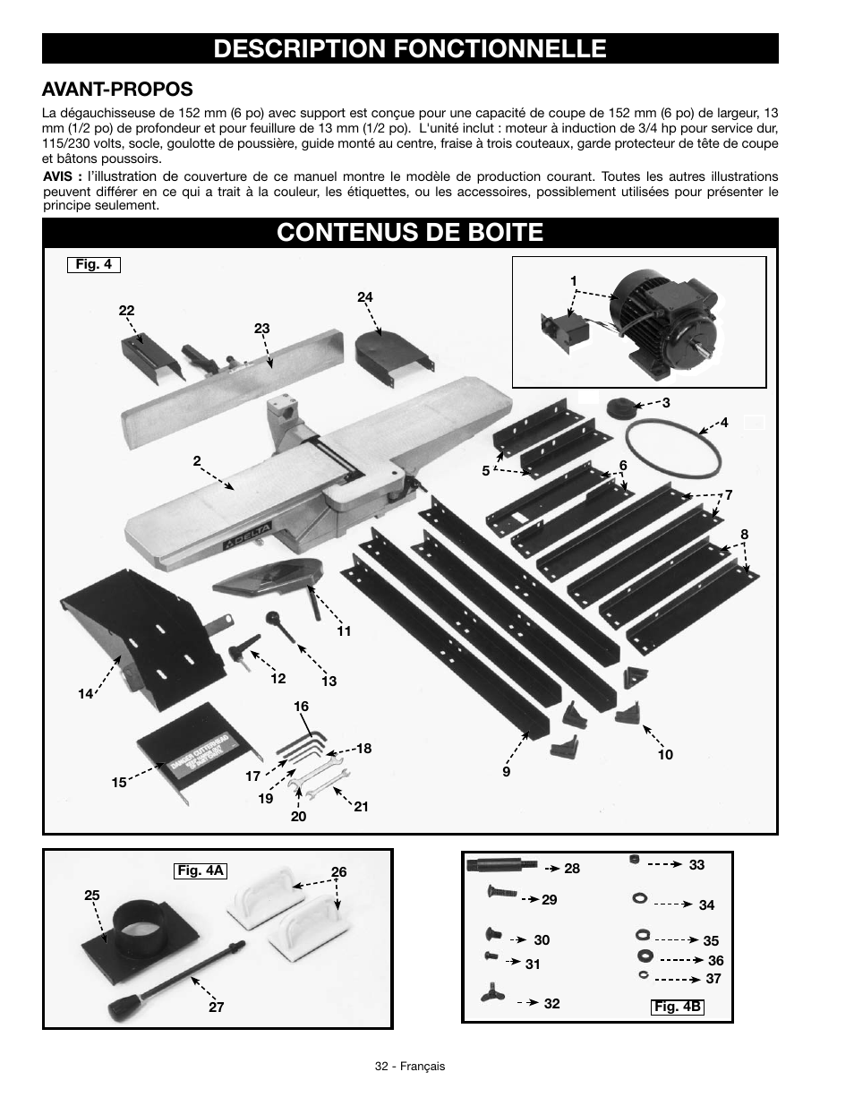 Description fonctionnelle contenus de boite, Avant-propos | Delta JT360 User Manual | Page 32 / 76