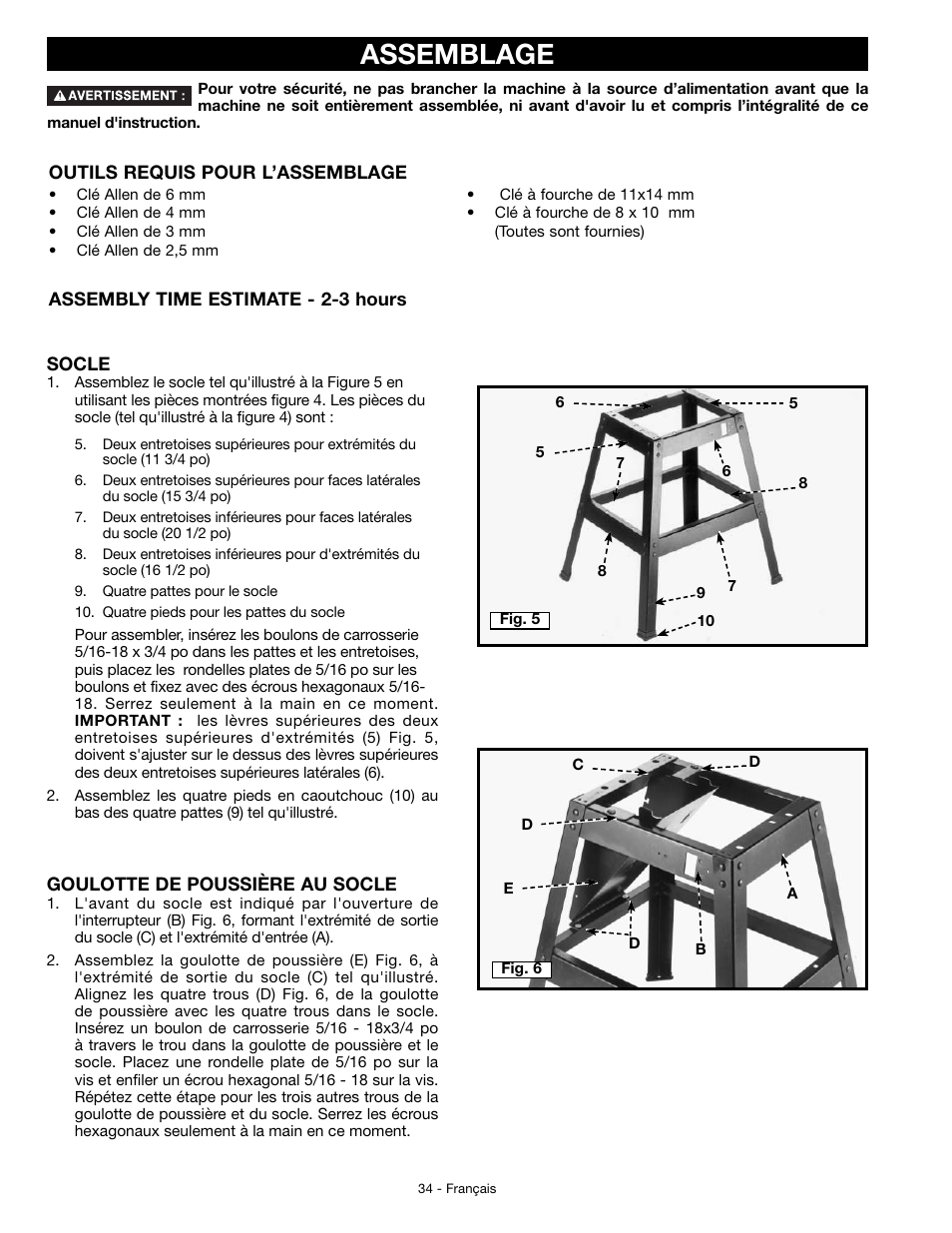 Assemblage | Delta JT360 User Manual | Page 34 / 76