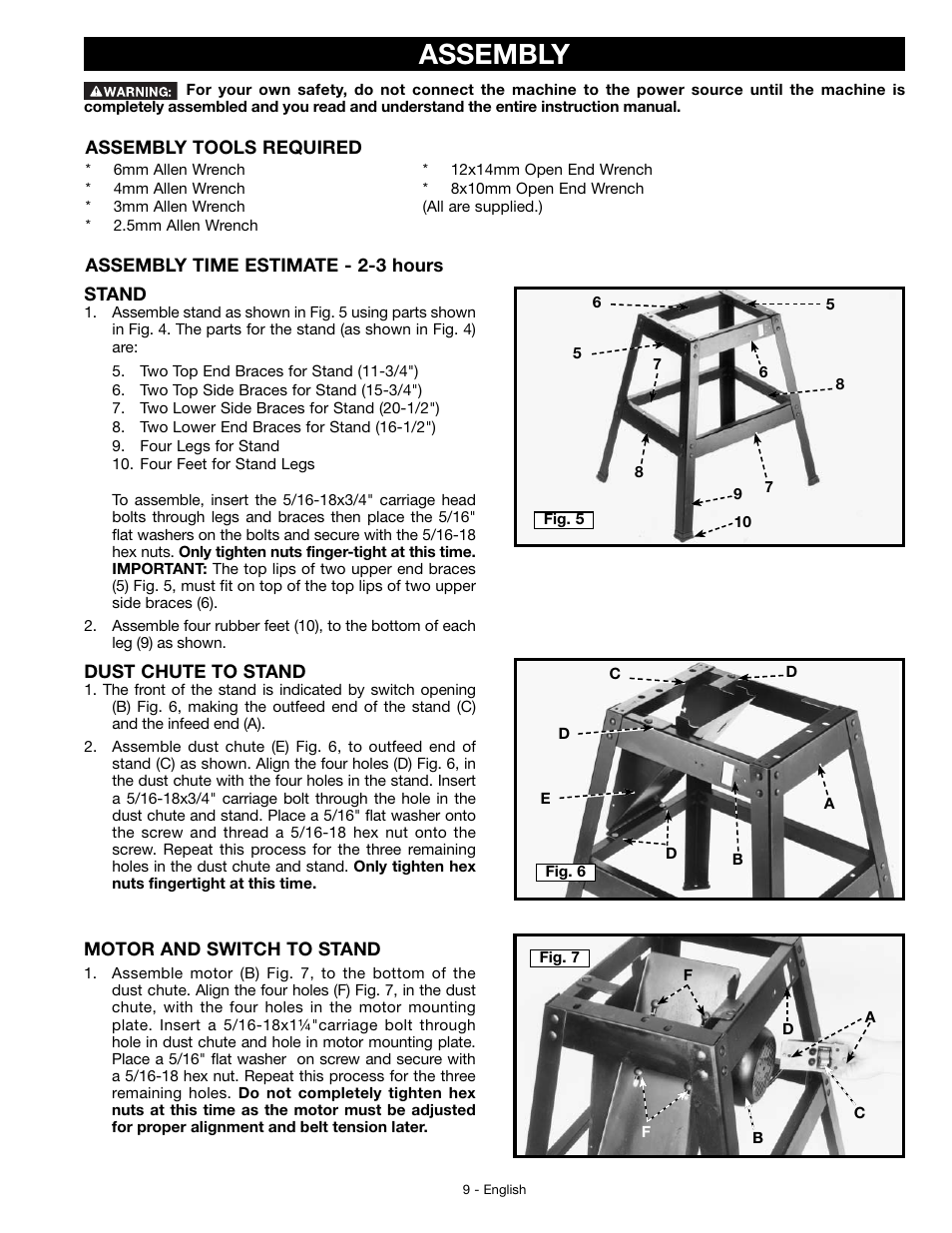 Assembly | Delta JT360 User Manual | Page 9 / 76